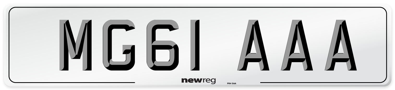 MG61 AAA Number Plate from New Reg
